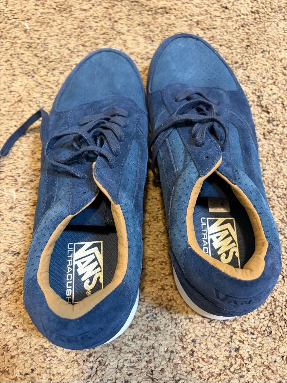 Vans Men's Navy Blue Suede Athletic Sneakers 10.5